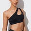 Sujetador Deportivo Push Up de Un Hombro - Negro/Blanco