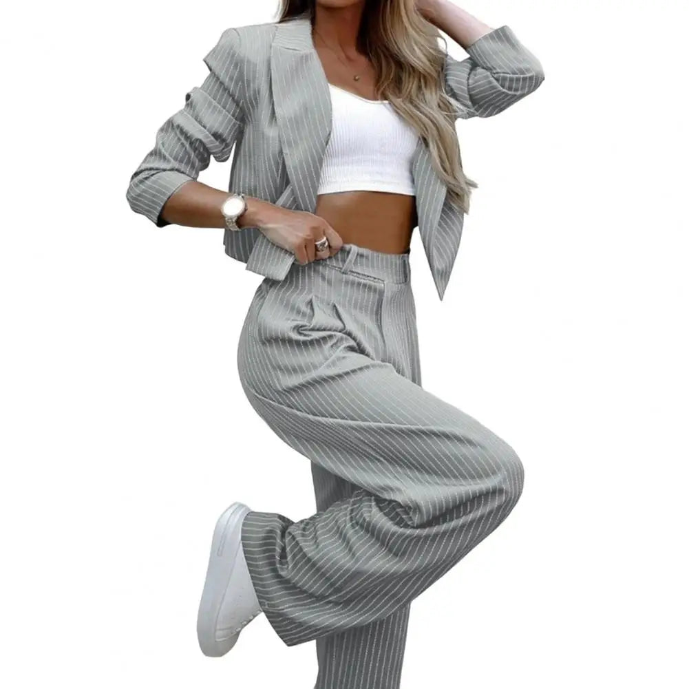 Costume de blazer et pantalon large 2 pièces pour femmes