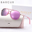 BARCUR Women's Pink Metal Polarized Sunglasses