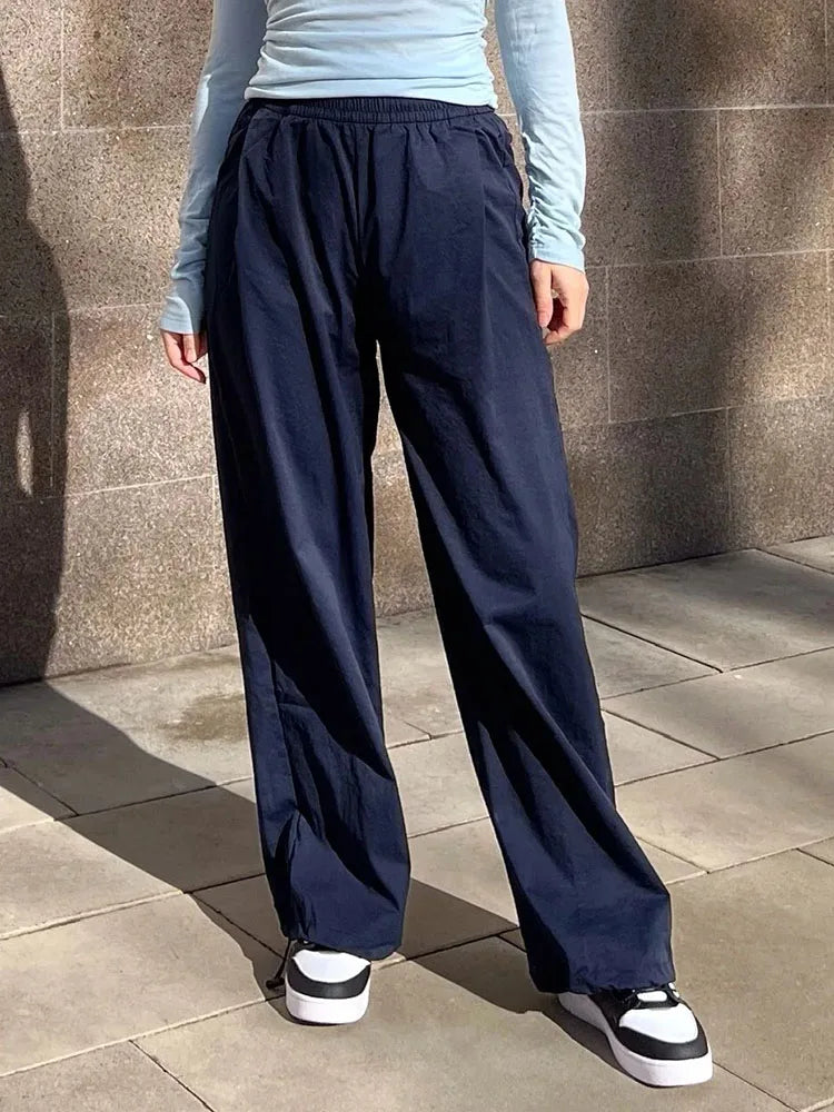 ChicEase Pantalons Jogging Taille Haute à Jambes Larges