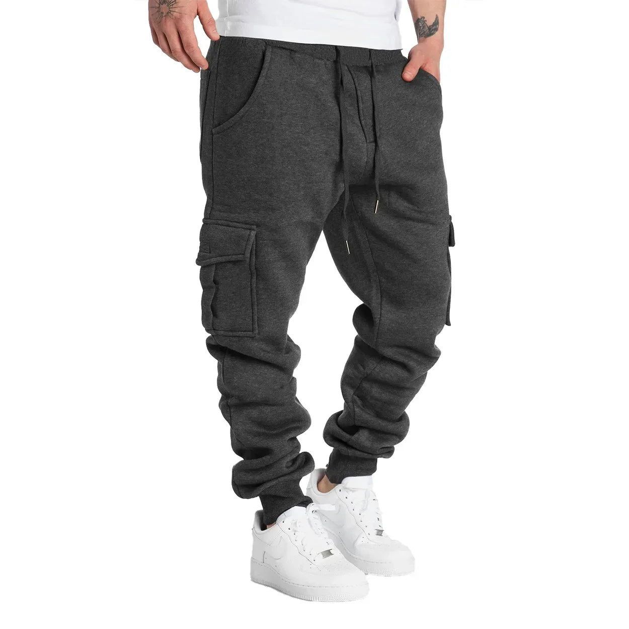 Men's Straight Fit Sweatpants with Drawstring and Pockets