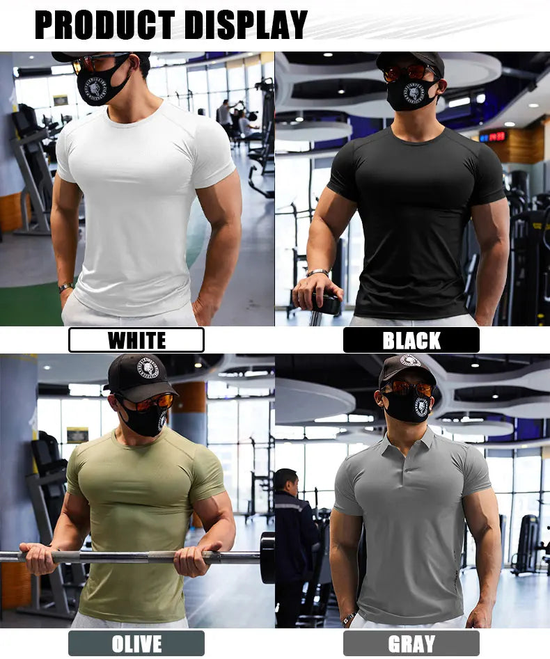 T-shirts de sport pour hommes grande taille en tissu Dry Fit