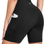 Shorts de yoga taille haute longueur genou pour femmes