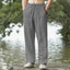 Pantalons décontractés en lin et coton pour hommes