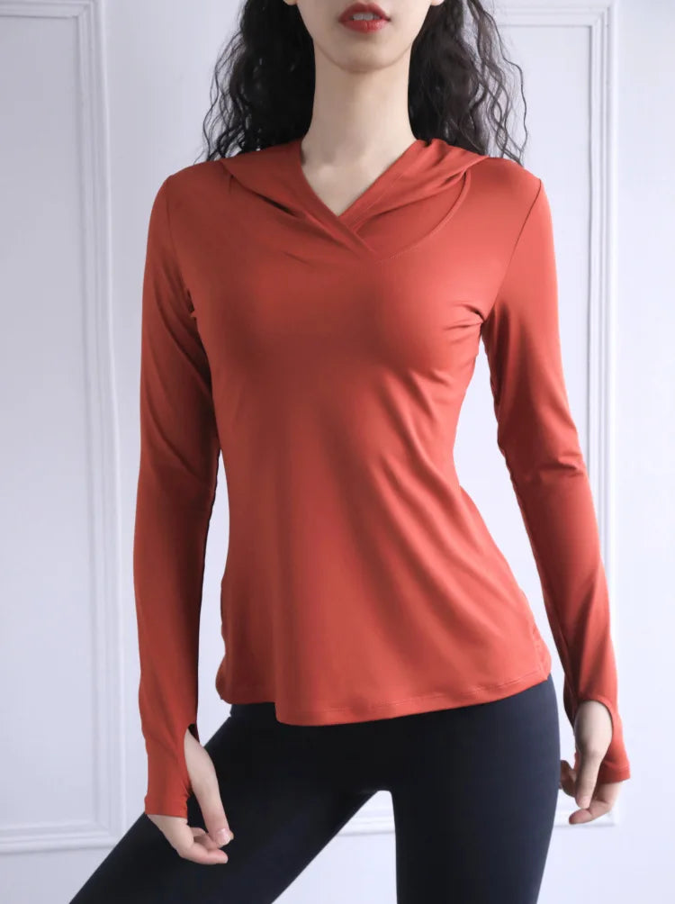 BreatheFit Sudadera de Yoga de Manga Larga para Mujer