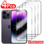 4Pcs Full Cover Tempered Glass Screen Protector for iPhone
