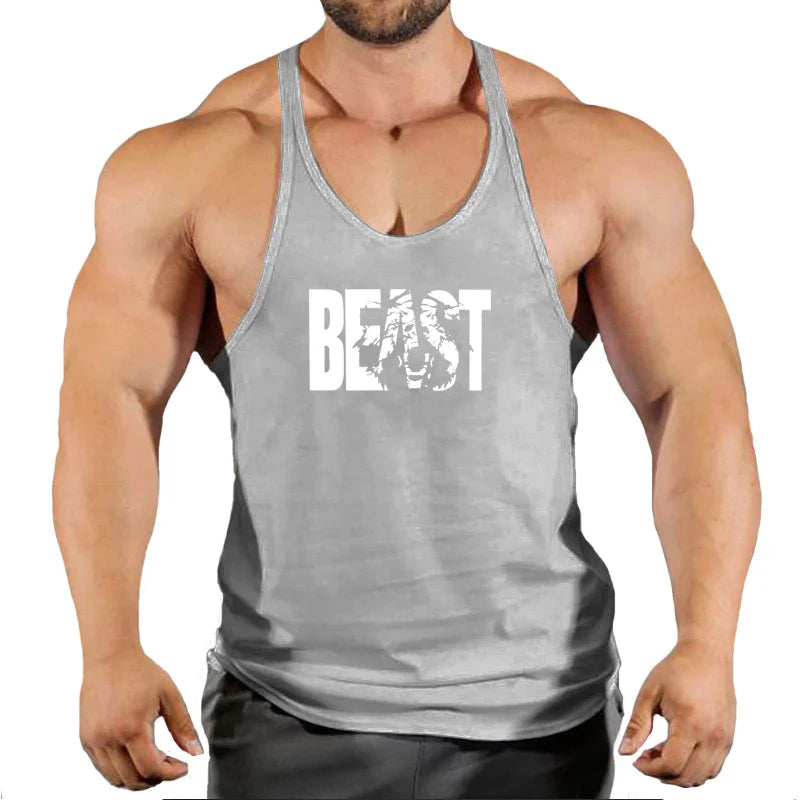 Camiseta sin mangas de algodón para hombre - Chaleco de rendimiento