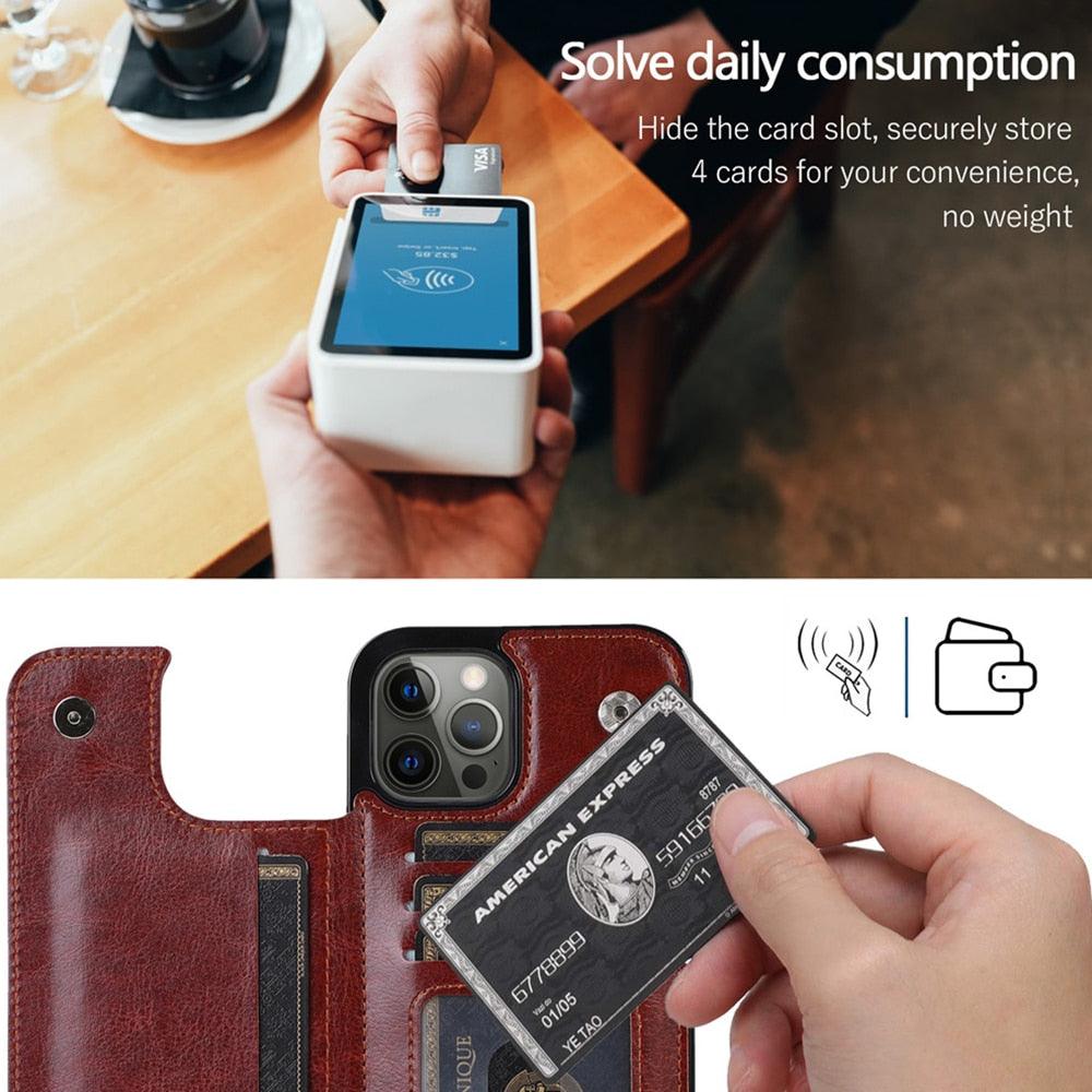 Funda de Cuero Premium para iPhone 14/13/12/11 Series