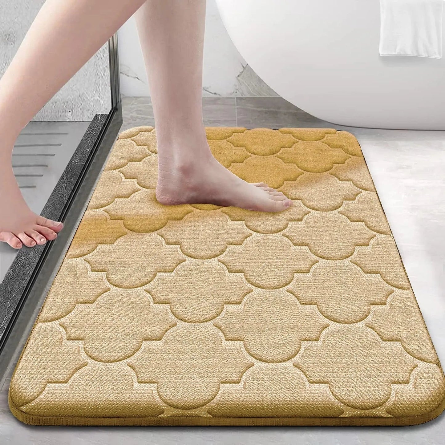 Tapis de bain en mousse à mémoire d'eau absorbante et antidérapant