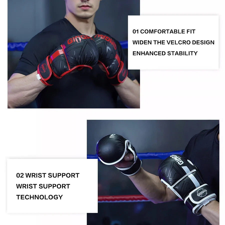 Premium Half Finger MMA Boxing Training Gloves