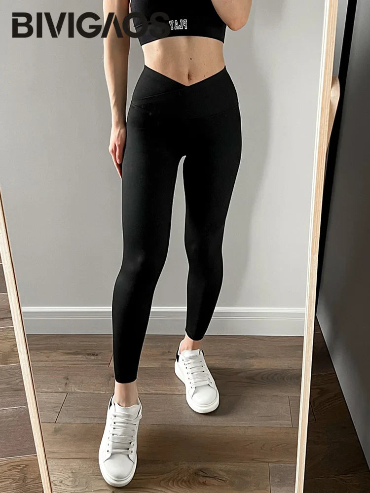 Leggings V-Lift Taille Haute en Sharkskin