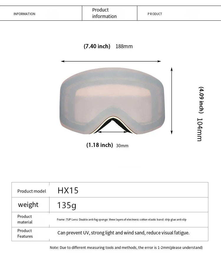 Lunettes de ski et de snowboard premium avec protection UV 400