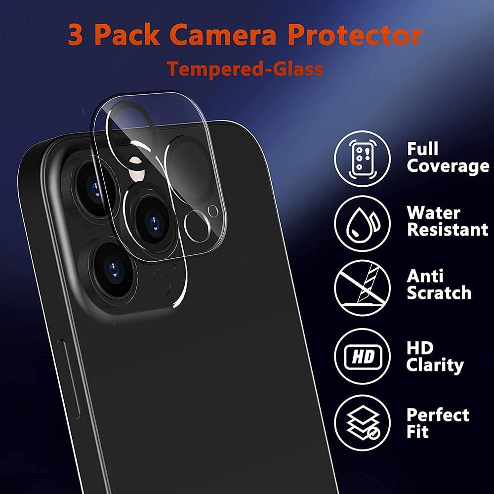 Protecteur d'objectif en verre trempé 3PCS pour iPhone