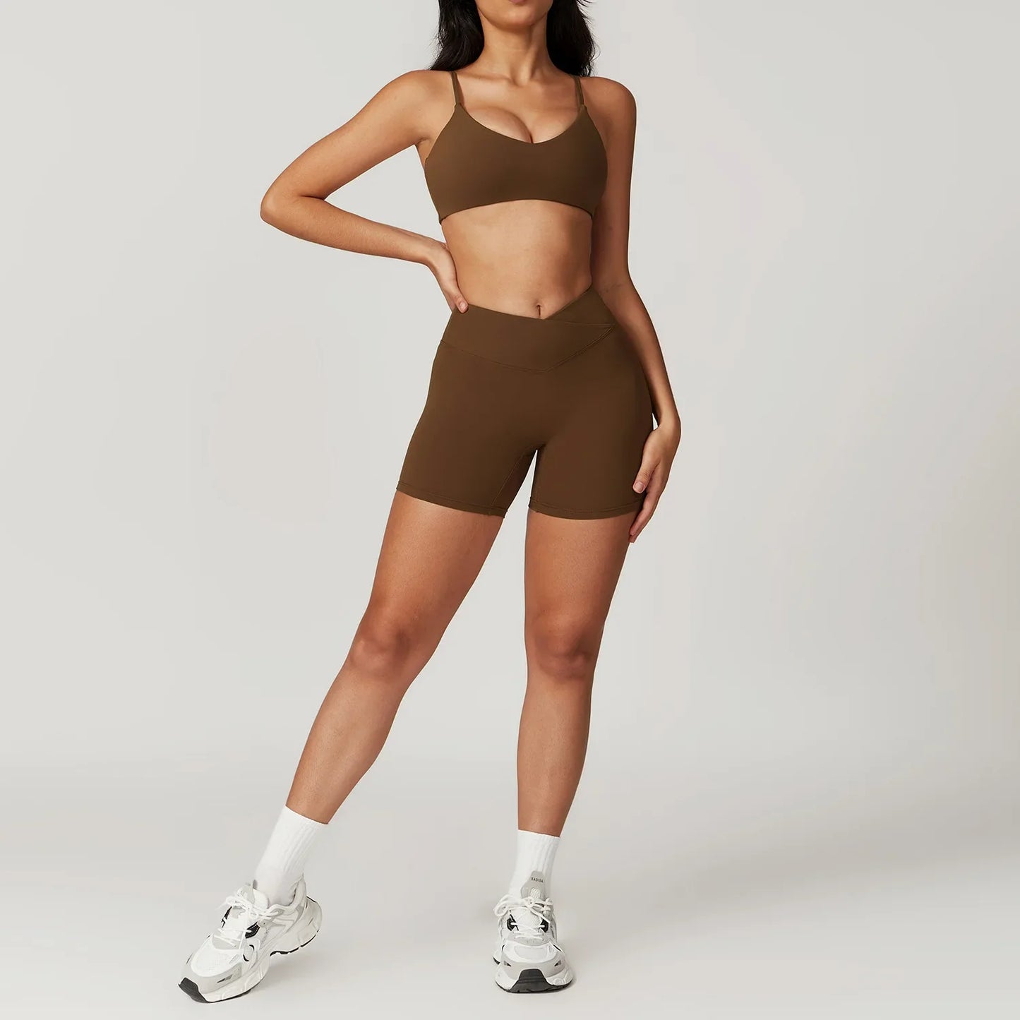 Ensemble de yoga pour femmes en 2 pièces : top court et leggings