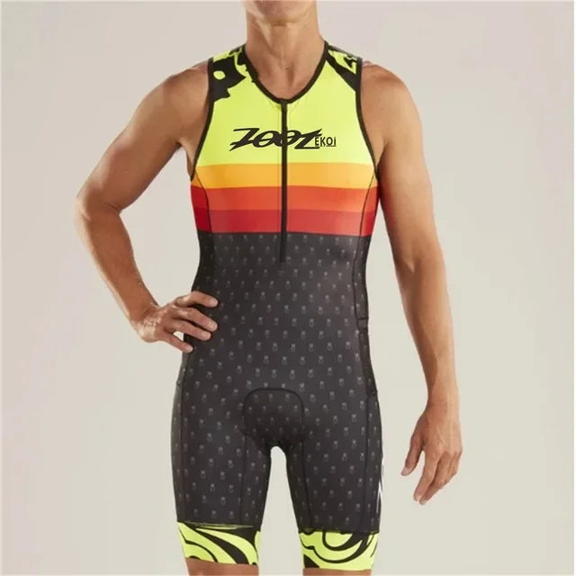 Zootekoi Men's Breathable Sleeveless Jacket for Triathletes