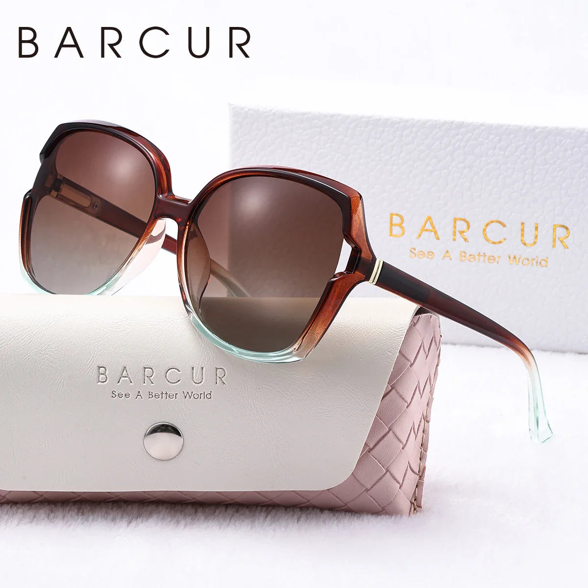Gafas de sol polarizadas de marco de mariposa degradado para mujeres BARCUR