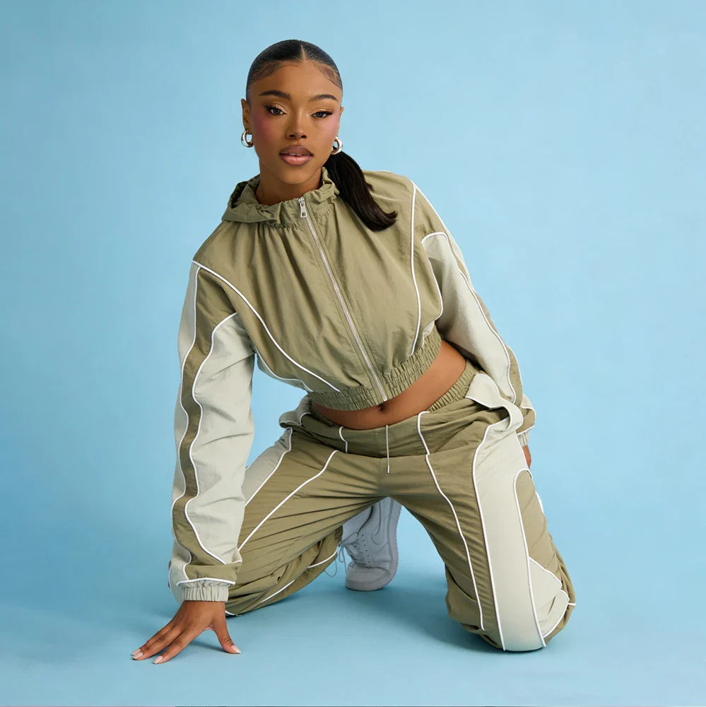 Conjunto de Chándal de Nylon Ligero para Mujer