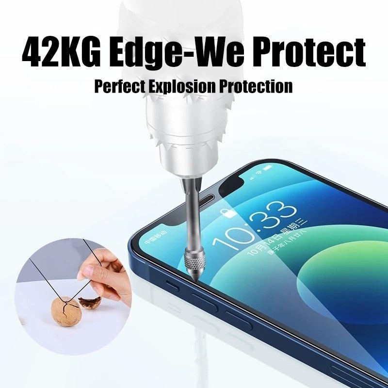 Protecteur d'écran en verre trempé 9D Full Cover pour iPhone