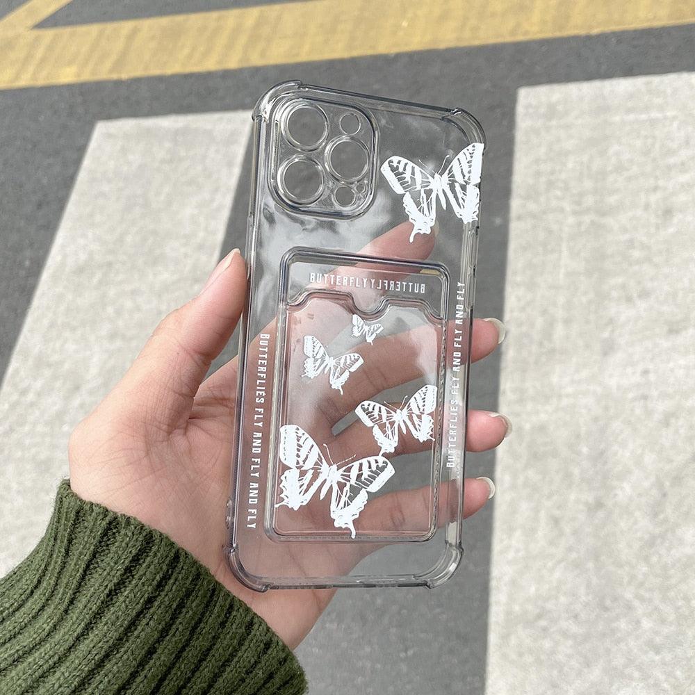 Transparent Butterfly Pattern Case for iPhone 14 Plus & More