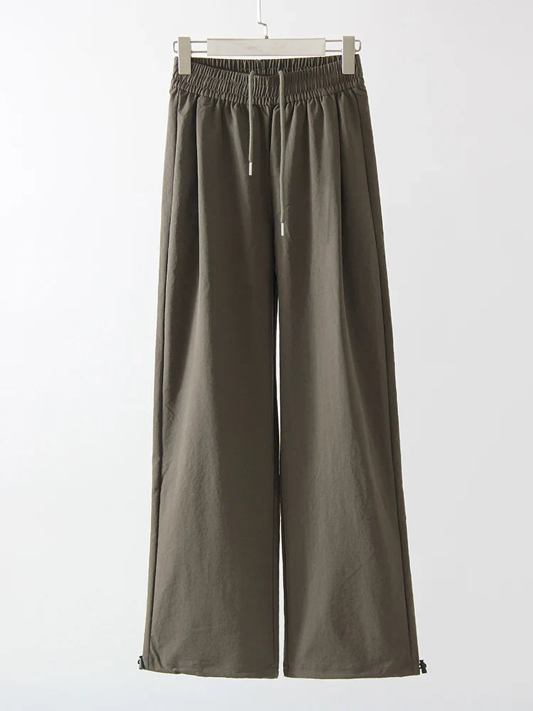 ChicEase Pantalons Jogging Taille Haute à Jambes Larges