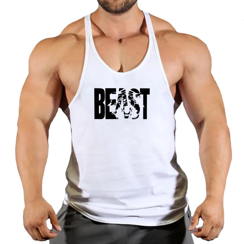 Camiseta sin mangas de algodón para hombre - Chaleco de rendimiento