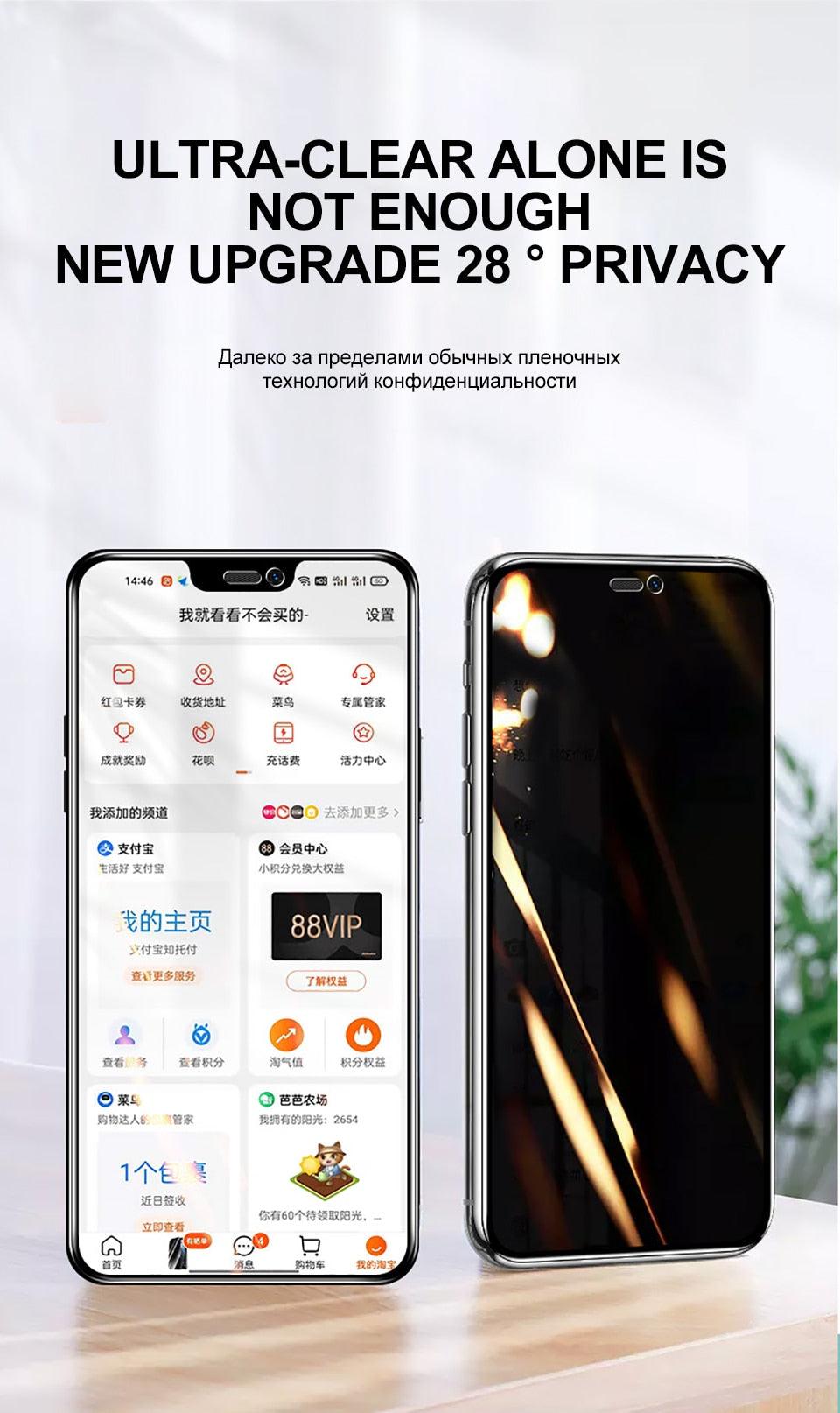 Full Cover Ceramics Privacy Glass Screen Protector for iPhone