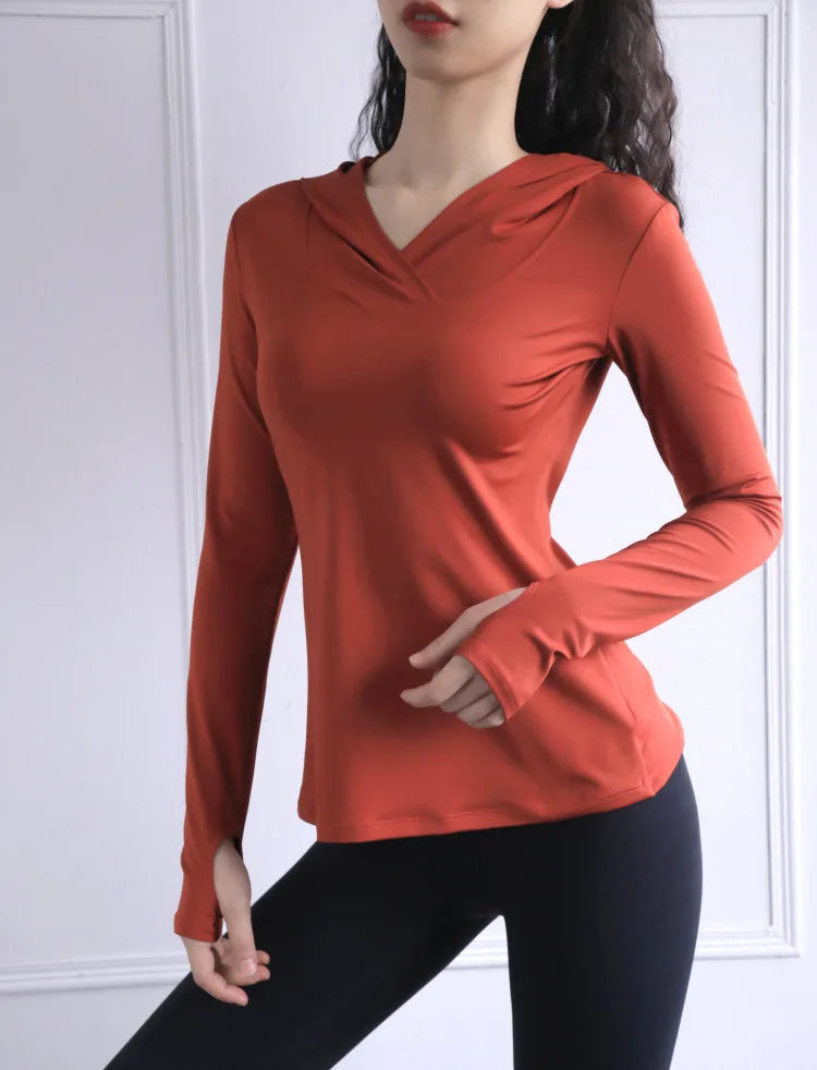 BreatheFit Sudadera de Yoga de Manga Larga para Mujer