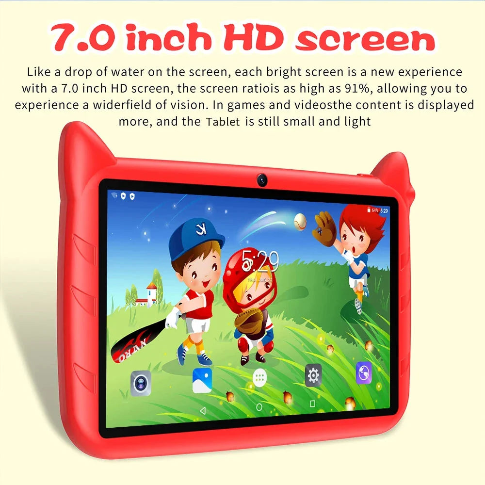 Tablette pour enfants BDF 7 pouces - Android 13, 4 Go de RAM, 64 Go de stockage