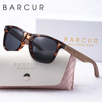 BARCUR Natural Wood Polarized Women's Sunglasses