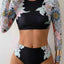 Vintage Floral Long Sleeve Bikini Set