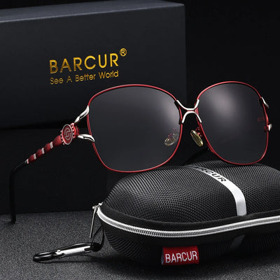 BARCUR Women’s Polarized Oversized Sunglasses - Chic Black Frame
