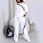 Ensemble de chemise de sport blanche en coton pour femmes et pantalon décontracté