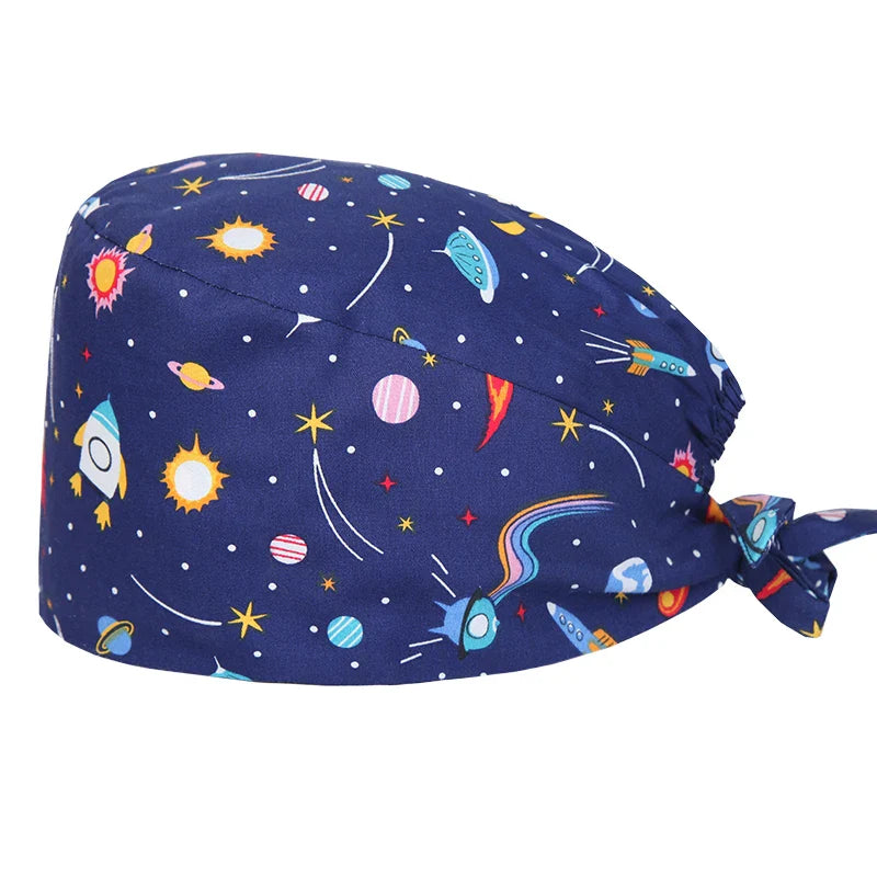 Gorros Quirúrgicos con Estampado de Osito para Cabello Largo