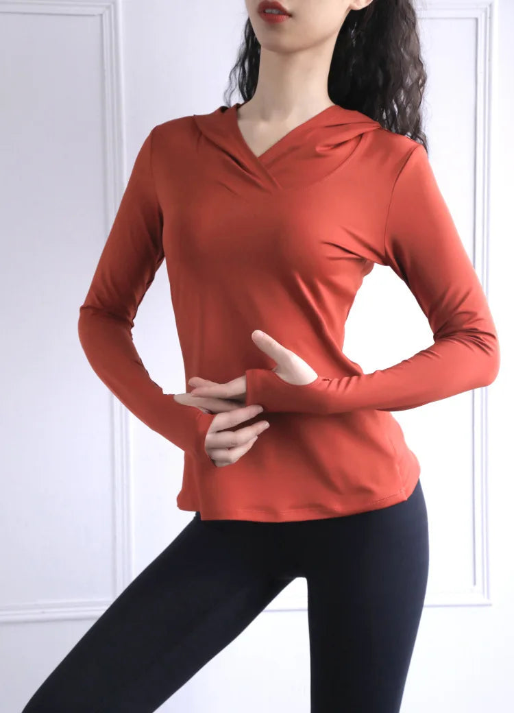 BreatheFit Sudadera de Yoga de Manga Larga para Mujer