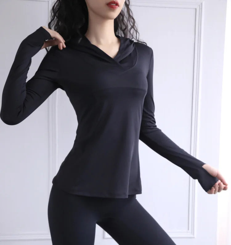 BreatheFit Sudadera de Yoga de Manga Larga para Mujer