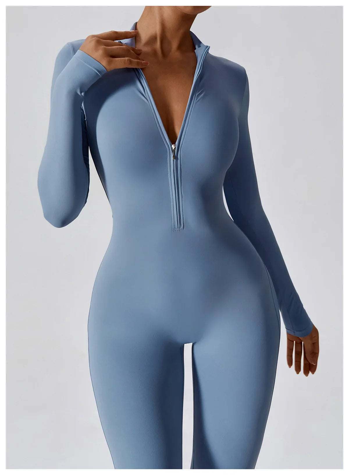 Premium Long Sleeved Yoga Jumpsuit with Zipper