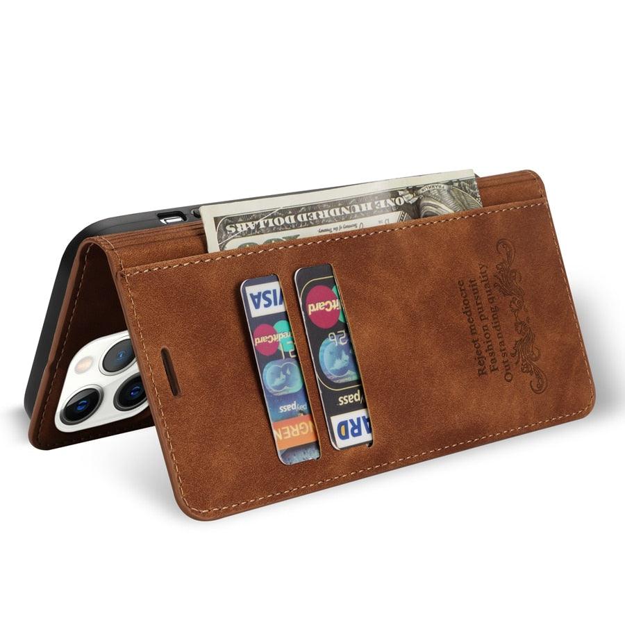 Étui portefeuille à rabat magnétique premium pour iPhone 14 Pro Max