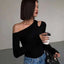 Sleek Spring Off-Shoulder Slim Crop Top