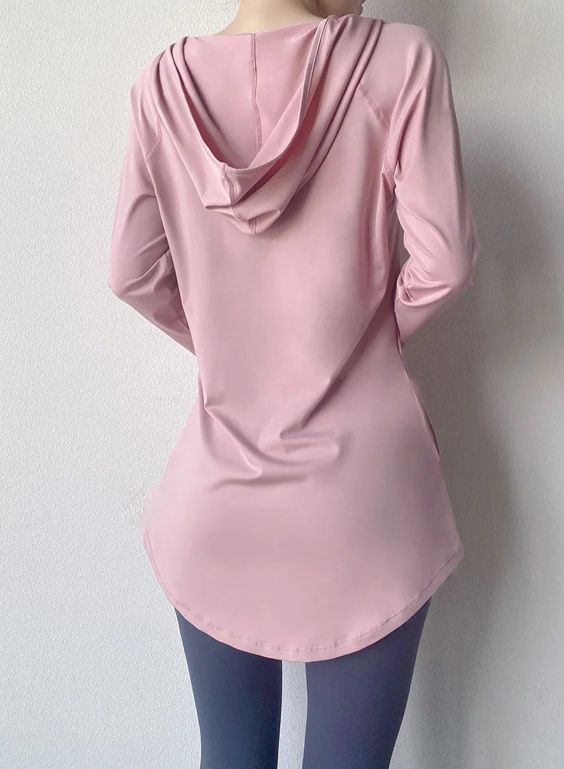 Camiseta con capucha para yoga y running AirFlow para mujer