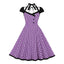 Robe de fête rétro en maille brodée élégante des années 1950