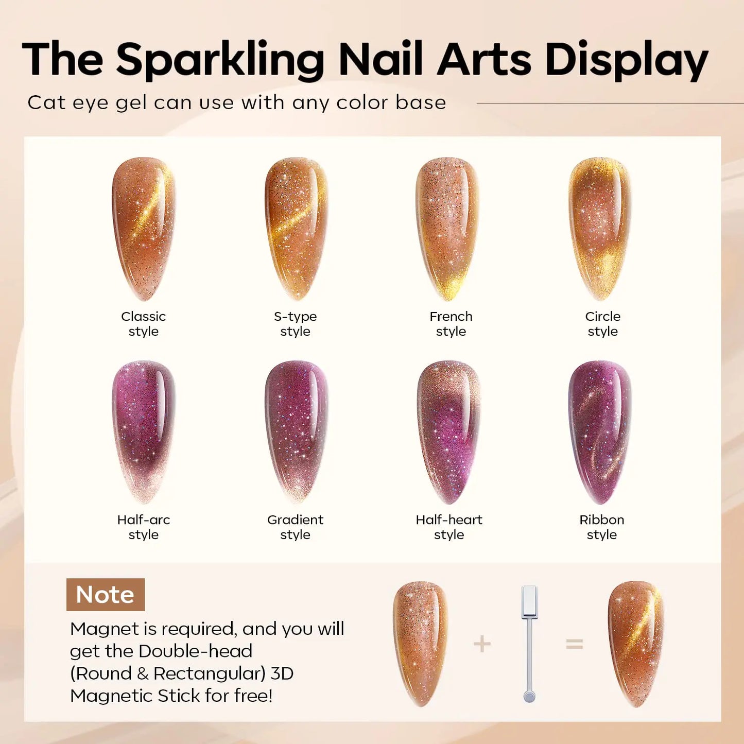 Ensemble de vernis à ongles en gel Cat Eye Modelones - 6 couleurs époustouflantes