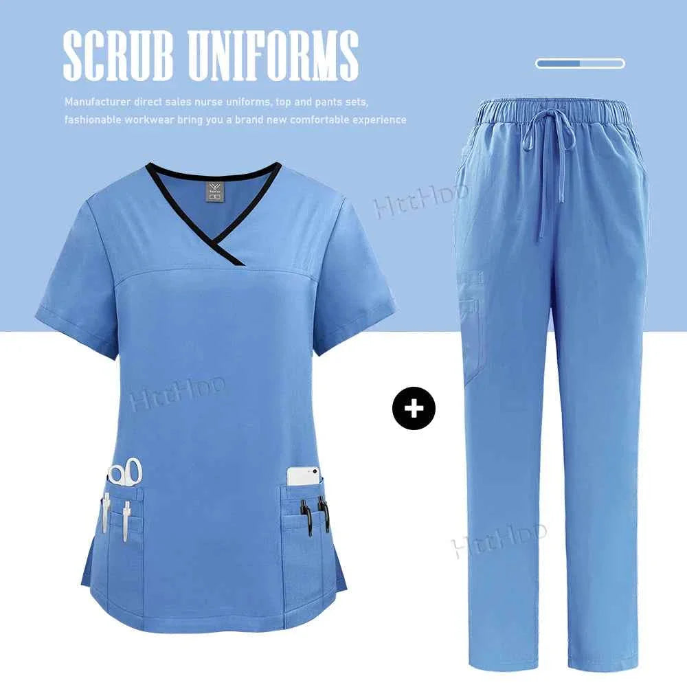 Conjunto de Uniforme Médico de Enfermera Premium para Mujeres