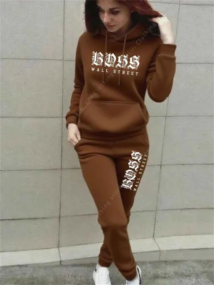 Ensemble de sweat à capuche et pantalon de survêtement de luxe pour femmes