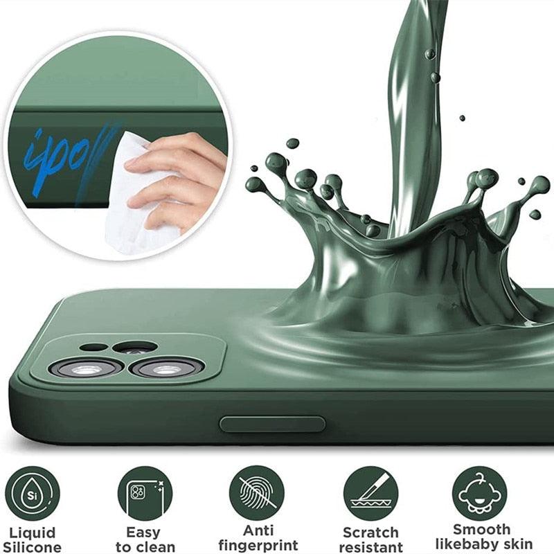 Coque en silicone premium pour iPhone 13 Pro Max et 12 Mini