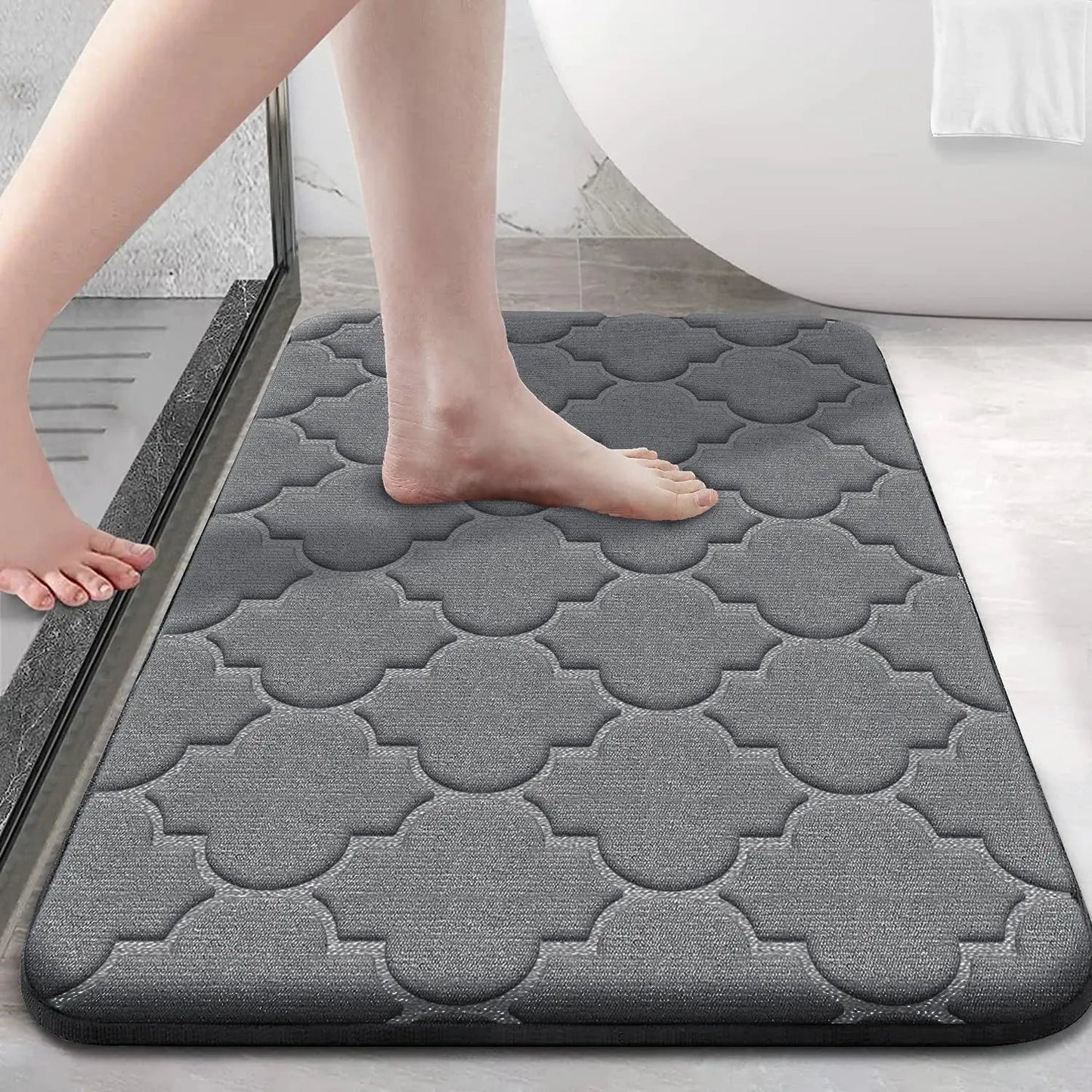 Tapis de bain en mousse à mémoire d'eau absorbante et antidérapant