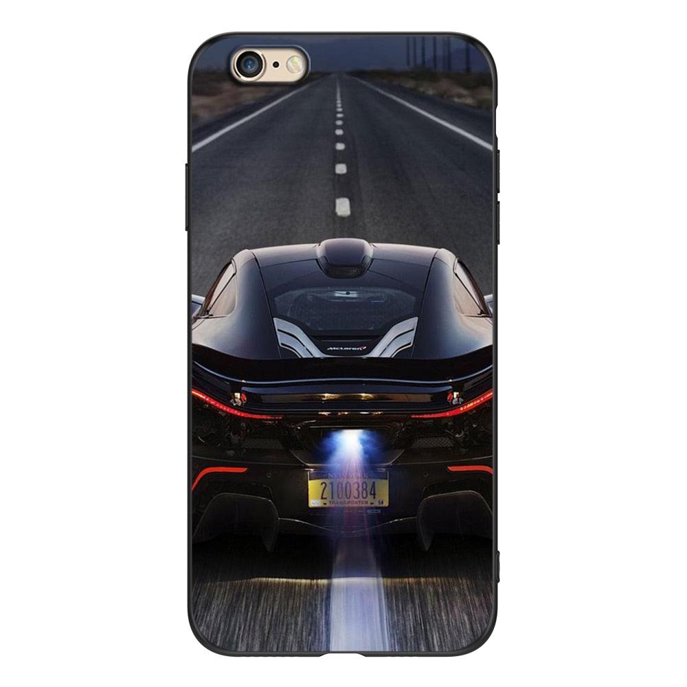Stylish Soft Silicone Car Print Phone Case for iPhone