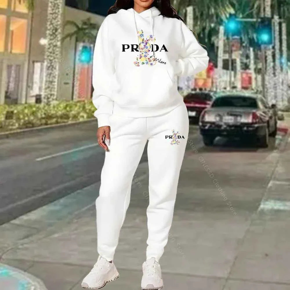 Conjunto de chándal de lujo para mujer de dos piezas en talla grande