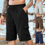 Shorts de plage en lin pour hommes avec taille élastique décontractée