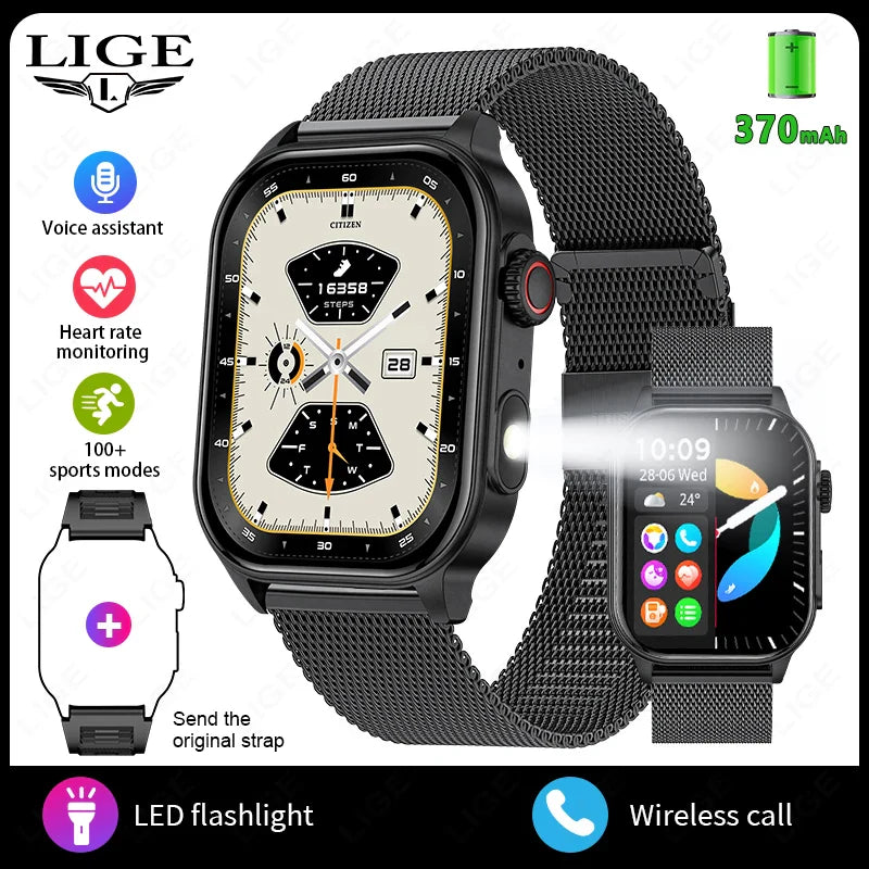 LIGE FlashSmart 2: Premium Smartwatch with HD Display
