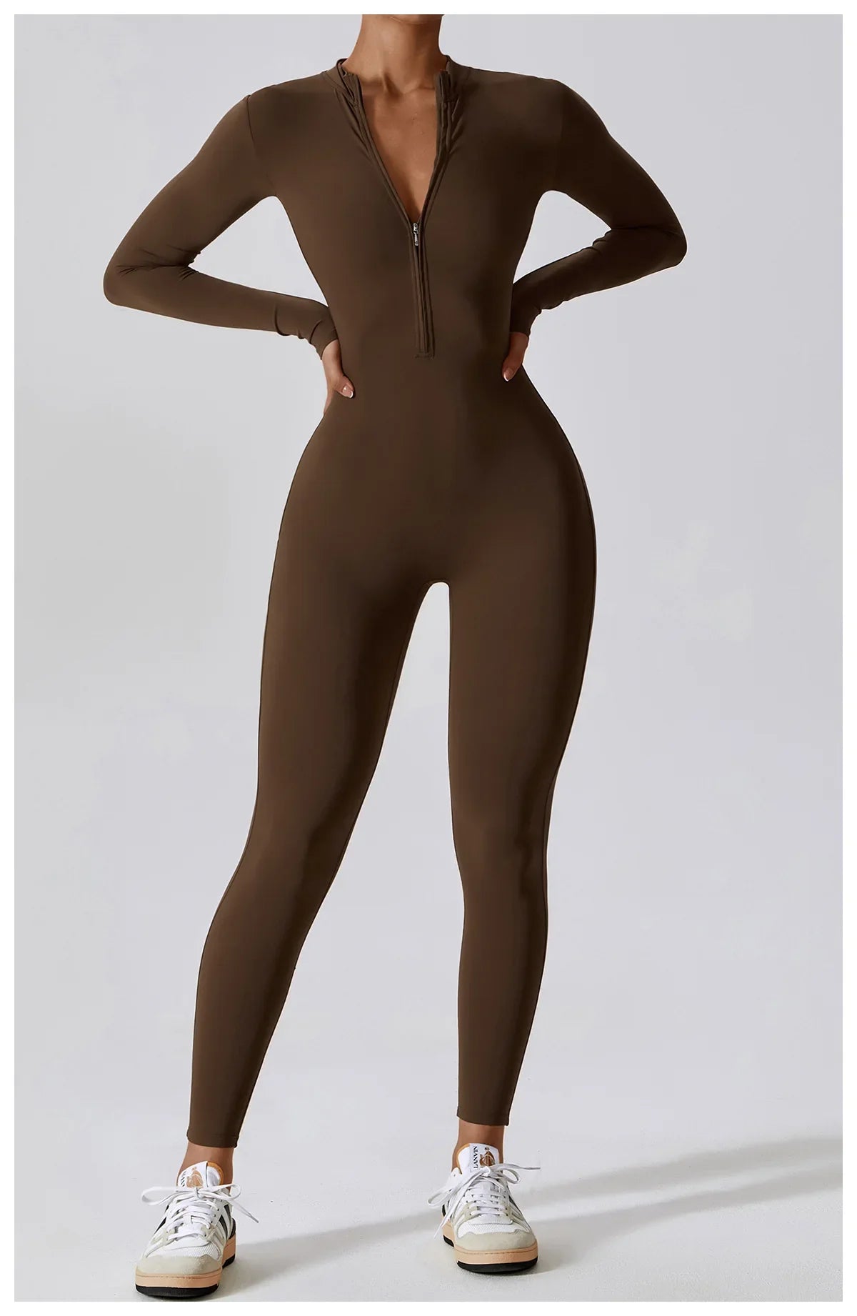 Premium Long Sleeved Yoga Jumpsuit with Zipper